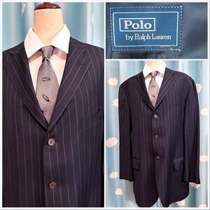 Polo Ralph Lauren Virgin wool pinstripe suit jacket 46L
